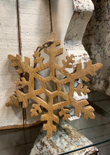 Load image into Gallery viewer, Natural Wood Hanging Snowflakes