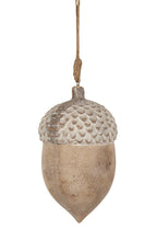 Load image into Gallery viewer, Natural Wood Acorn Ornaments