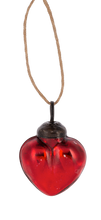 Load image into Gallery viewer, Mini Red Mercury Glass Heart Ornaments
