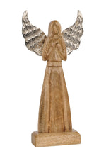 Load image into Gallery viewer, Wood Angel with Silver Wings