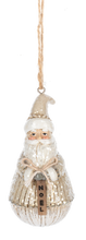 Load image into Gallery viewer, Neutral Glitter Santa Ornaments Holding Signs