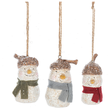 Load image into Gallery viewer, Acorn Hat Snowmen Ornaments