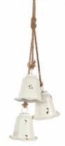 Load image into Gallery viewer, Oversized White Metal Bells on Jute Rope
