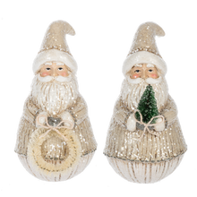 Load image into Gallery viewer, Neutral Shimmer Santa Figurines