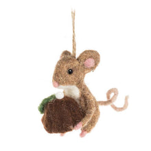 Load image into Gallery viewer, Mouse with Christmas Pudding Ornament