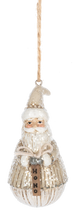 Load image into Gallery viewer, Neutral Glitter Santa Ornaments Holding Signs
