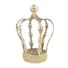 Load image into Gallery viewer, Antique Gold Metal Crown Table Piece