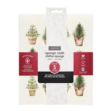 Load image into Gallery viewer, Set of 5 Xmas Tree Sponge Cloths