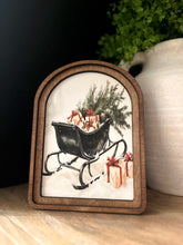 Load image into Gallery viewer, Black Sleigh Arched Top Cottage Art
