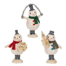 Load image into Gallery viewer, Tinsel Snowmen Figurines