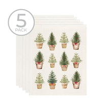 Load image into Gallery viewer, Set of 5 Xmas Tree Sponge Cloths