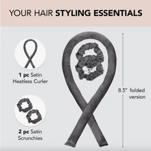 Load image into Gallery viewer, Charcoal Heatless Curling Set