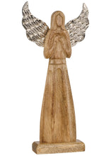 Load image into Gallery viewer, Wood Angel with Silver Wings