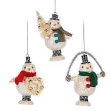 Load image into Gallery viewer, Tinsel Snowman Ornaments