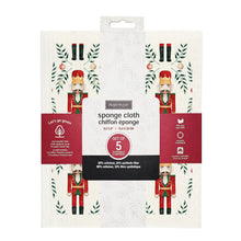 Load image into Gallery viewer, Set of 5 Nutcracker Sponge Cloths