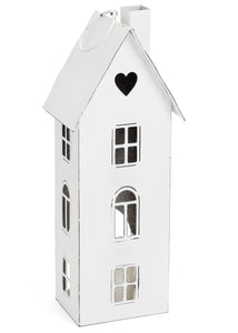 Tall Tin White House with Heart