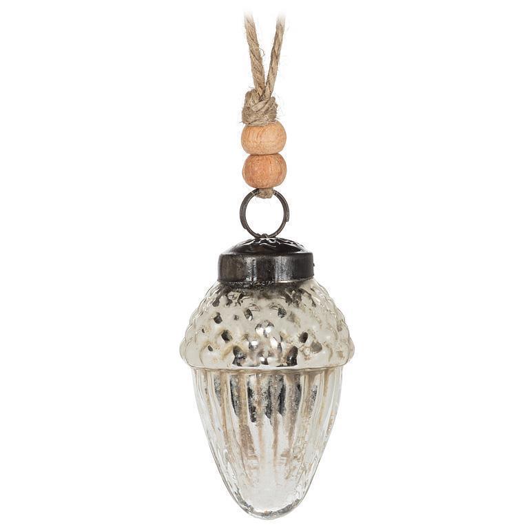 Silver Acorn Ornament