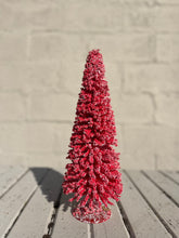 Load image into Gallery viewer, Red Snowy Bottle Brush Tree Round