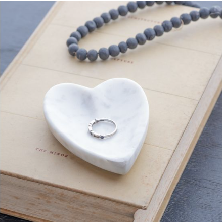 Slanted Marble Heart Dish