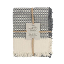 Load image into Gallery viewer, Charcoal Waffle Fringe Table Cloth