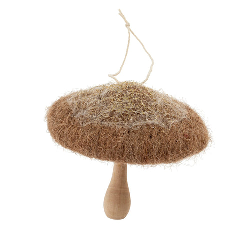 Brown Felt Mushroom Ornament