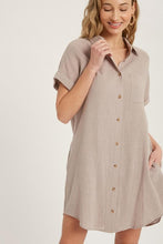 Load image into Gallery viewer, Taupe Camilla Shirt Dress