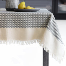 Load image into Gallery viewer, Charcoal Waffle Fringe Table Cloth