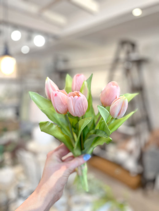 Real Touch Light Pink Tulips