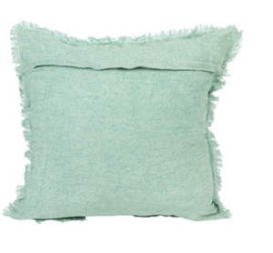 Aqua Stonewash Linen Pillow