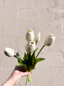 Real Touch White Tulips