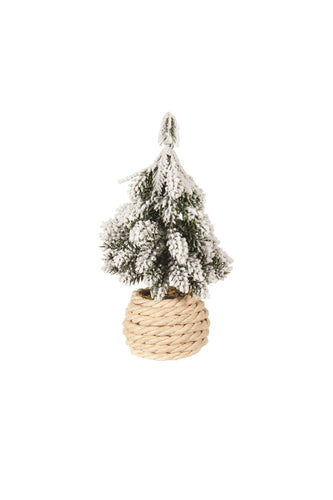 Flocked Mini Rope Basket Tree