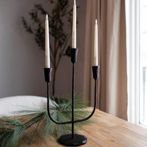 Black Iron 3 Arm Candelabra