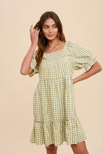Load image into Gallery viewer, Green Molly Meadow Gingham Dress