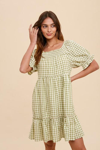 Green Molly Meadow Gingham Dress