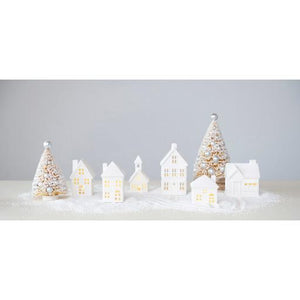 White Ceramic LED Houses