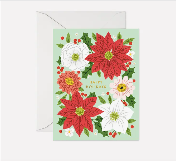 Happy Holidays Floral Card