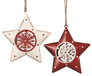 Tin Polka Dot Star Ornaments