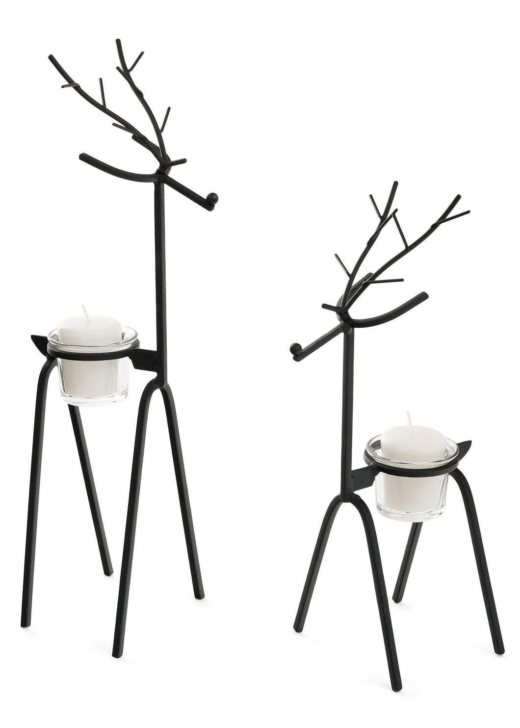 Black Reindeer Tea-Light Holders