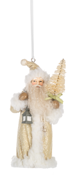 Santa Ornaments with Lantern & Bells