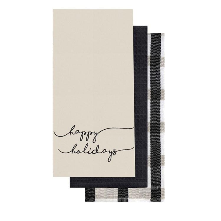 Happy Holidays Kitchen Tea Towels