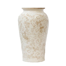 Load image into Gallery viewer, Tall Cream &amp; Taupe Ceramic Vase
