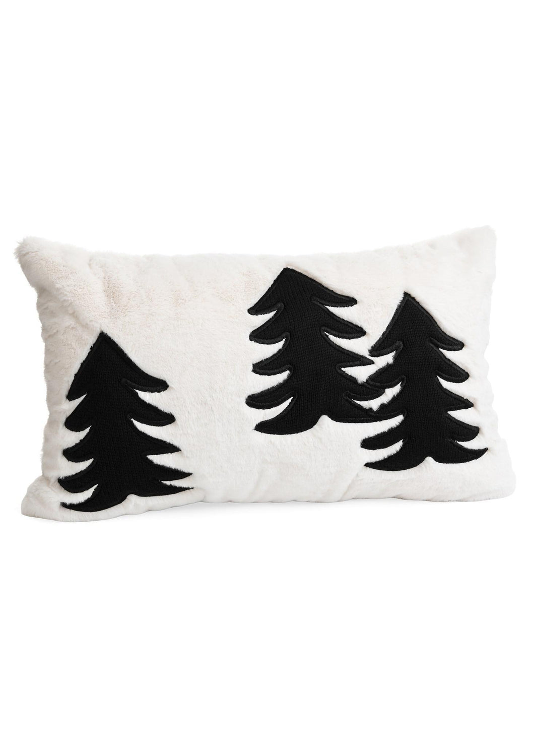 Furry Black Tree Pillow