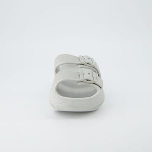 Grey Buckle Slides