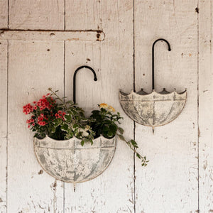 Galvanized Umbrella Planters
