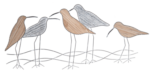 Layered Natural Shorebird Wall Decor *in store pickup only