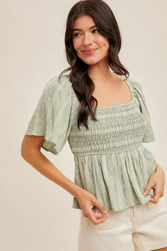Mint Leslie Embroidered Top