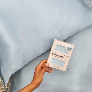 Queen Haze Blue Satin Pillowcase