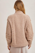 Load image into Gallery viewer, Latte Tinsley Cable Knit Sweater