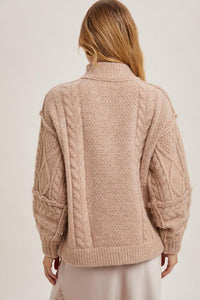 Latte Tinsley Cable Knit Sweater