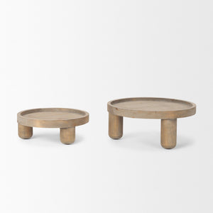 Virve Brown Round Footed Trays